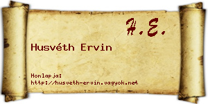 Husvéth Ervin névjegykártya