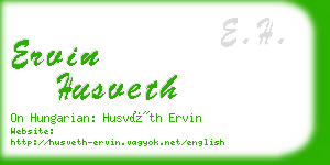 ervin husveth business card